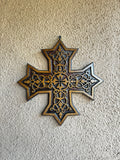 10" x 10" Coptic Wood Cross (Brown)